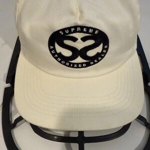 Supreme Off-White Cap with Black Logo